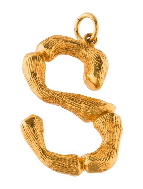 celine alphabet pendant gold filled|Celine Céline Alphabet 'S' Pendant .